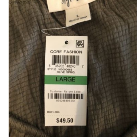 Olive Bell Sleeve Blouse Drawstring Tassel Top - Picture 7 of 7